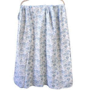 Amy Coe Limited Edition 100% Cotton Baby Blanket Blue Cottagecore Scene 38" x 40